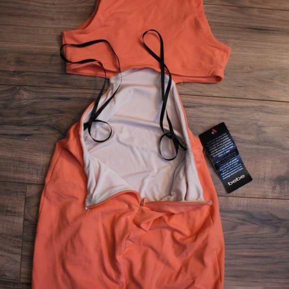 Bebe Cutout Midi Orange Dress - Picture 7 of 10